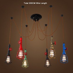 6 Lights Vintage Pendant Lights/E26/E27 Max 60W/Waterpipe Design/ Coffee Bar/Restaurant Lights