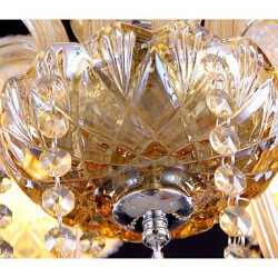 Amber 6 Lights Elegant Crystal Chandelier for Home