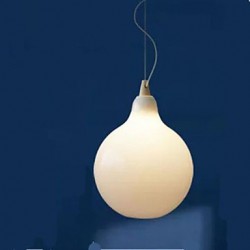 Milk white glass bottle Pendant Lamp Natural Curve C