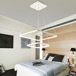 Modern Design/48W LED Pendant Light Two Rings Squareness/Fit for Showroom,Living Room, Dining Room,office, Game Room