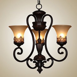 Max 60W Vintage / Country / Island Painting Metal Chandeliers / Flush Mount Living Room / Bedroom / Dining Room / Kids Room / Hallway