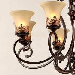 Max 60W Vintage / Country / Island Painting Metal Chandeliers / Flush Mount Living Room / Bedroom / Dining Room / Kids Room / Hallway