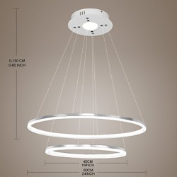 Modern Design Pendant Lights/45W High Quality LED Acrylic Double Ring/Fit for Living Room, Dining Room,Study Room/Office