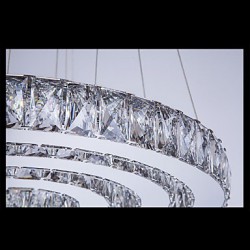 LED Pendant Light Modern Lighting Warm White Three Rings D204060 Transparent K9 Large Crystal Hotel Ceiling Lights