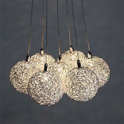 Max 20W Modern/Contemporary Mini Style Electroplated Metal Pendant Lights Living Room / Bedroom / Dining Room