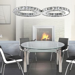 24W Modern/Contemporary Crystal Chrome Metal Pendant Lights Living Room / Dining Room