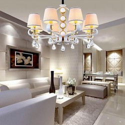 New Fabric Chandelier 8 Light Modern Minimalist High-Grade Lamp 110V or 220V