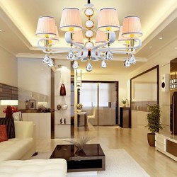 New Fabric Chandelier 8 Light Modern Minimalist High-Grade Lamp 110V or 220V