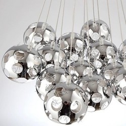 10 Watt Modern/Contemporary / Globe Bulb Included Chrome Metal Pendant Lights