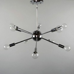 MAX:60W Country Mini Style Chrome Metal Pendant Lights Living Room / Dining Room / Study Room/Office / Entry / Hallway