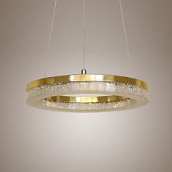 LED Crystal Pendant Light, Golden Modern Lamp