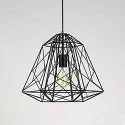 Retro Restaurant Bar Little Sitting Room Balcony Wrought Iron Diamond Pendant Lamp