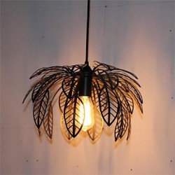 Simple Personality Retro Single Head Leaf Shaped Iron Chandelier