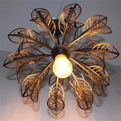 Simple Personality Retro Single Head Leaf Shaped Iron Chandelier