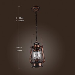 Max 60W Country / Lantern Mini Style Bronze Pendant Lights Living Room / Bedroom / Dining Room