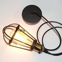 New LOFT Lamp Vintage Pendant Light Edison Light Balck Iron Metal Cage Lampshade Warehouse Style Lighting Light Fixture