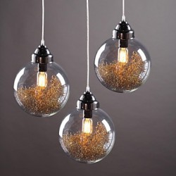 40W Modern/Contemporary / Traditional/Classic / Vintage / Lantern / Country Nickel Glass Pendant LightsLiving Room / Bedroom / Dining