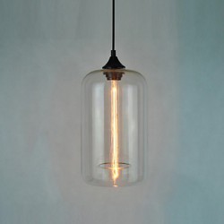 Bottle Design Pendant, 1 Light, with Transparent Shade