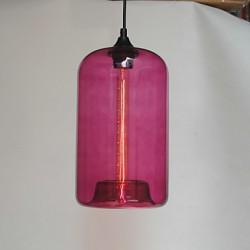 Bottle Design Pendant, 1 Light, with Transparent Shade