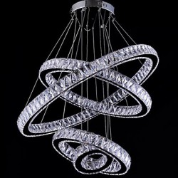 LED Crystal Pendant Light Ceiling Lamp Chandeliers Lighting Fixtures with 4 Rings CE FCC ROHS