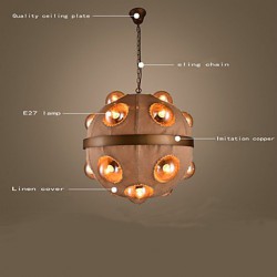 Country LED Painting Metal Chandeliers / Pendant LightsBedroom / Dining Room / Study Room/Office / Game Room / Hallway /