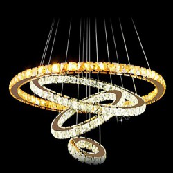 LED Pendant Lamps Ceiling Light Chandelier Lighting Round 4 Rings Large Ring Amber Crystal and Other Clear Crystal