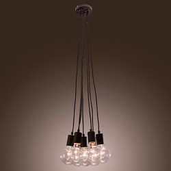 Modern Home 7 Head Edison Bulb Light Loft Glass Ball Living Room Pendant Light Dining Room Light