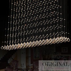 K9 LED Crystal Pendant Lamp Hanging Wire Chandelier Lighting Ceiling Light For Indoor Cafe H150CM CE FCC UL