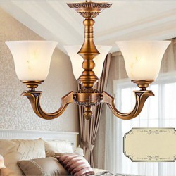 European Style Chandelier Full copper lamp Marble lamps