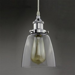 Modern Chrome Glass Vintage Industrial Retro Fitting Edison Pendant Light Cafe Dining Room Kitchen Porch Light