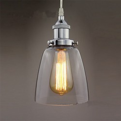 Modern Chrome Glass Vintage Industrial Retro Fitting Edison Pendant Light Cafe Dining Room Kitchen Porch Light