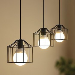 1 Lights Max 60W Country Metal Pendant Lights Living Room / Bedroom / Dining Room / Kitchen / Study Room/Office