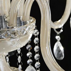 8-Light The style of palace Glass Chandelier With Candle Bulb