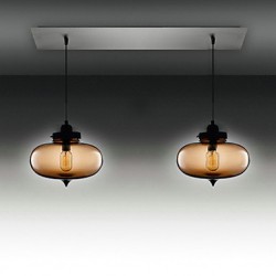 Modern Transparent Glass Pendant Lights with 2 Lights in Bubble Design