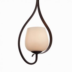 Iron Painting Pendant Light with Glass Shade Classic Lighting Lamp 1 Head