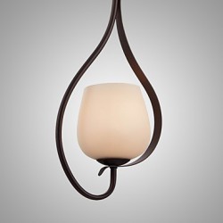 Iron Painting Pendant Light with Glass Shade Classic Lighting Lamp 1 Head