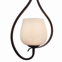 Iron Painting Pendant Light with Glass Shade Classic Lighting Lamp 1 Head