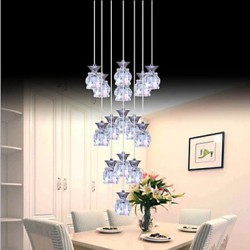 Restaurant 15 Head Of Modern Simple LED Crystal Pendant Pendant