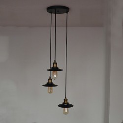 Vintage 3 Light Pendant In Iron Shade