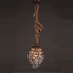 Retro Restaurant lounge Bar Hemp Industrial Wind Imitation Crystal Chandelier