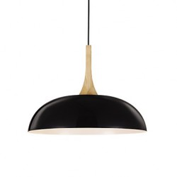 Mini Artistic Pendant Lamp/1 Light/Modern Simplicity/Black/White/Finish Aluminum & Wooden Droplight