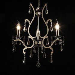 Crystal Chandelier with 3 Lights in Metal