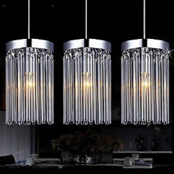 Modern 3 Lights Pendant With Glass Rod