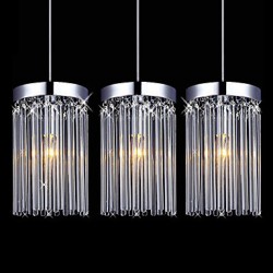 Modern 3 Lights Pendant With Glass Rod