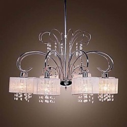 Continental Lron Chandelier Living Room White Brushed Cover Restaurant 8 Lights