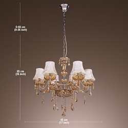 European Style Luxury 6 Light Chandelier With K9 Crystal