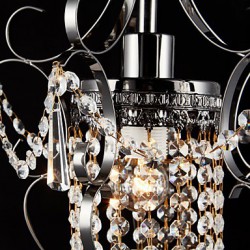 Iron Painting Chandelier with Clear Crystal Modern Lighting Lamp