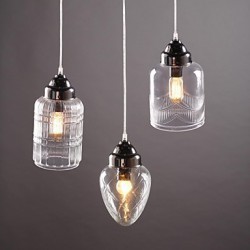 40W Modern/Contemporary / Traditional/Classic / Vintage / Lantern / Country Nickel Glass Pendant LightsLiving Room / Bedroom / Dining