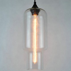 Modern Glass Pendant Light in Brown Bubble Design