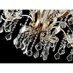 High-Grade Gold Wrought Iron Crystal Chandelier 8 Lights